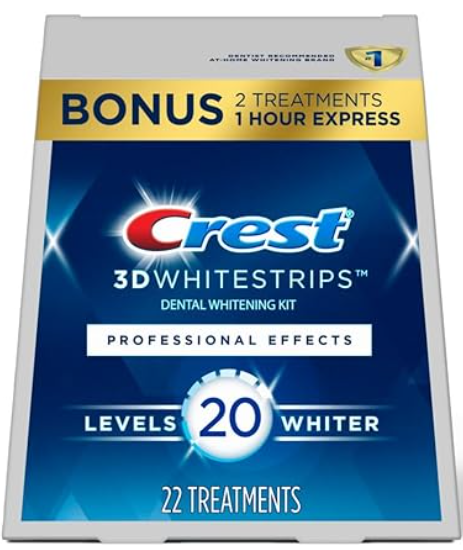 Crest 3D Whitestrips Professional Effects, Whitestrip 3D White, Teeth Whitening Strip Kit, 44 Strips (22 Count Pack), Crest Teeth Whitening Strips, Teeth Whitening Kit